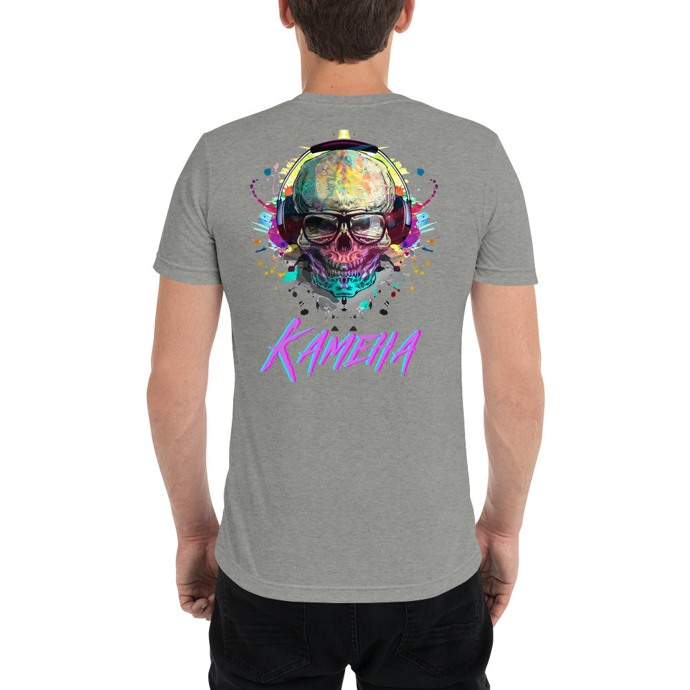 Kameha Skull & Headphones Unisex Tri-blend T-shirt