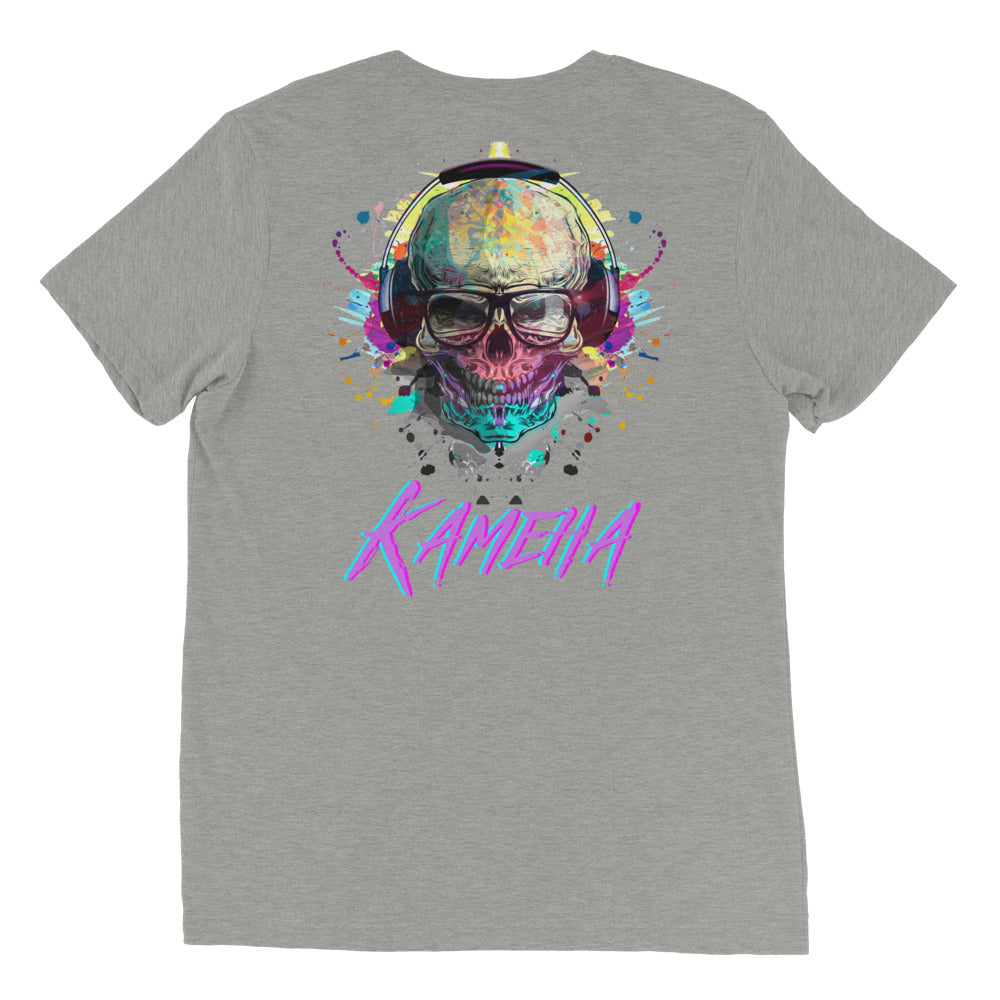 Kameha Skull & Headphones Unisex Tri-blend T-shirt