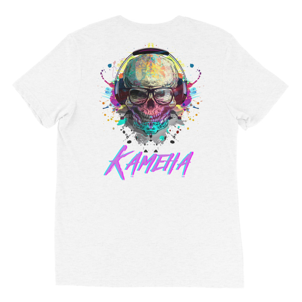 Kameha Skull & Headphones Unisex Tri-blend T-shirt