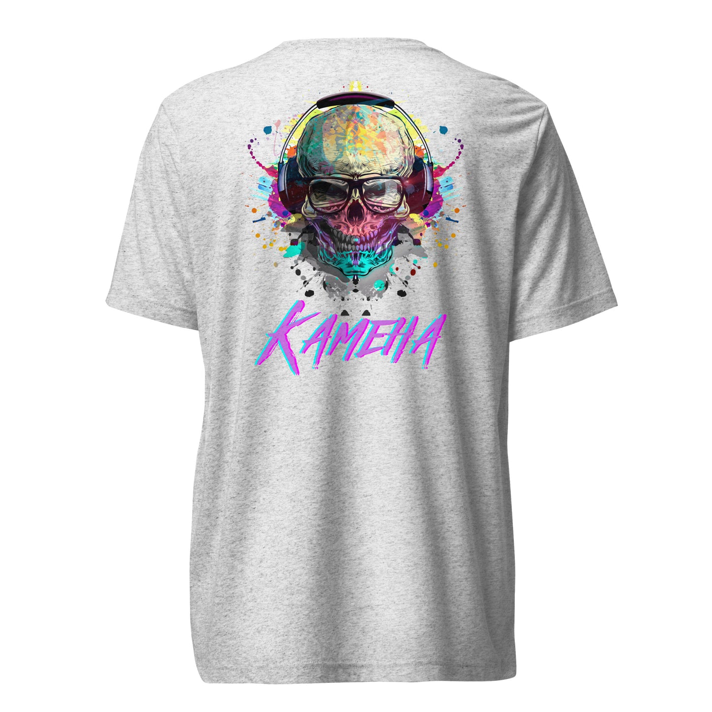 Kameha Skull & Headphones Unisex Tri-blend T-shirt