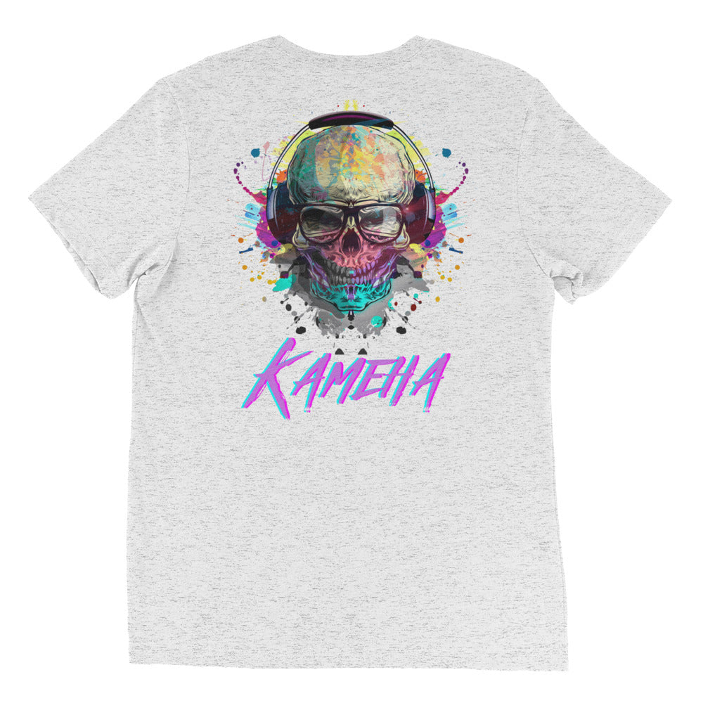 Kameha Skull & Headphones Unisex Tri-blend T-shirt